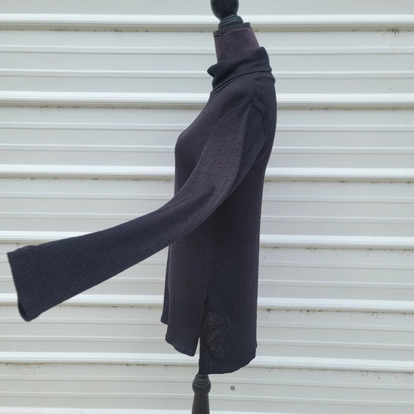 Apt. 9 Women's Black Ribbed Turtleneck Long Sleeve Stretch Women's M - Picture 2 of 12